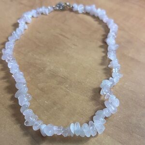 Delicate Rose Quartz Chip Necklace - Soft Pink Women’s Jewelry